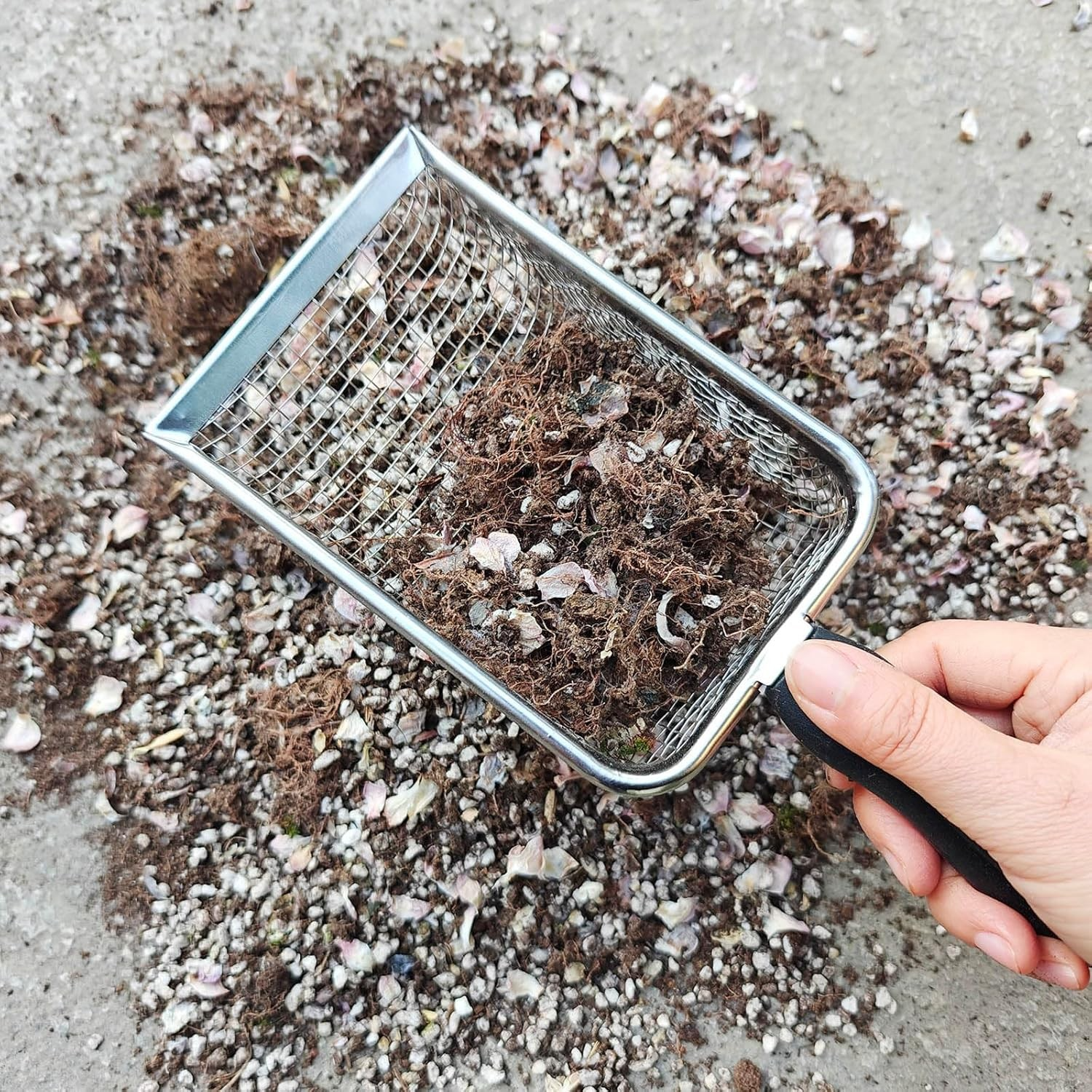 園芸用土壌ふるい ハンドル付きガーデンふるい 2個