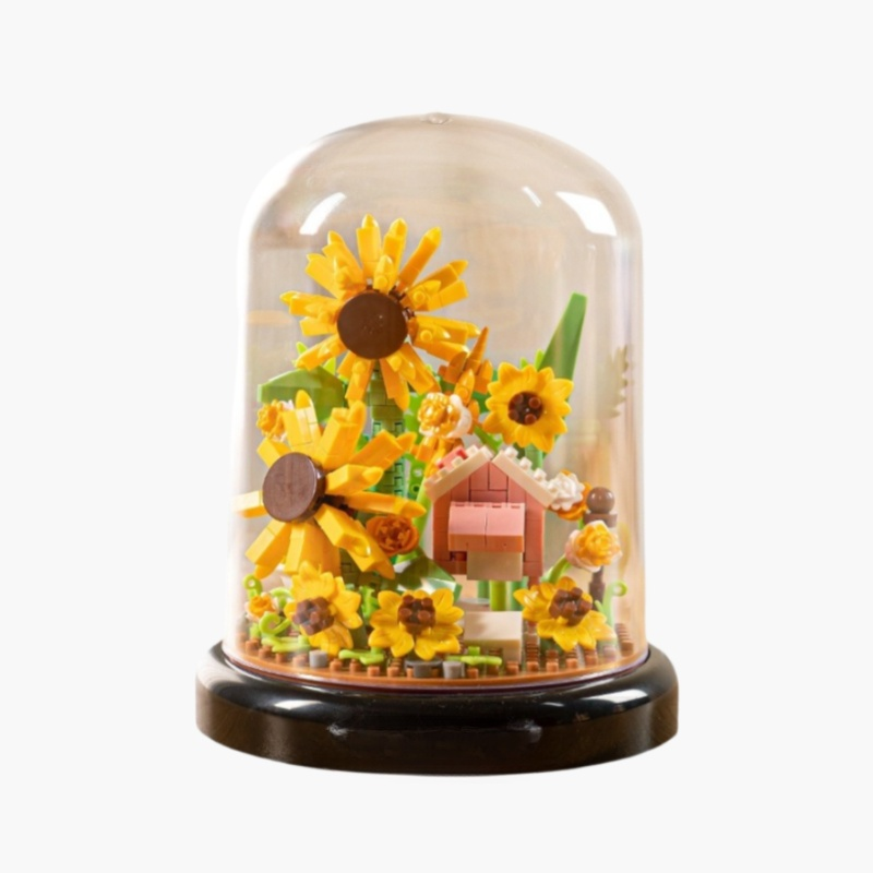 積み木の花のデスクトップオーナメント