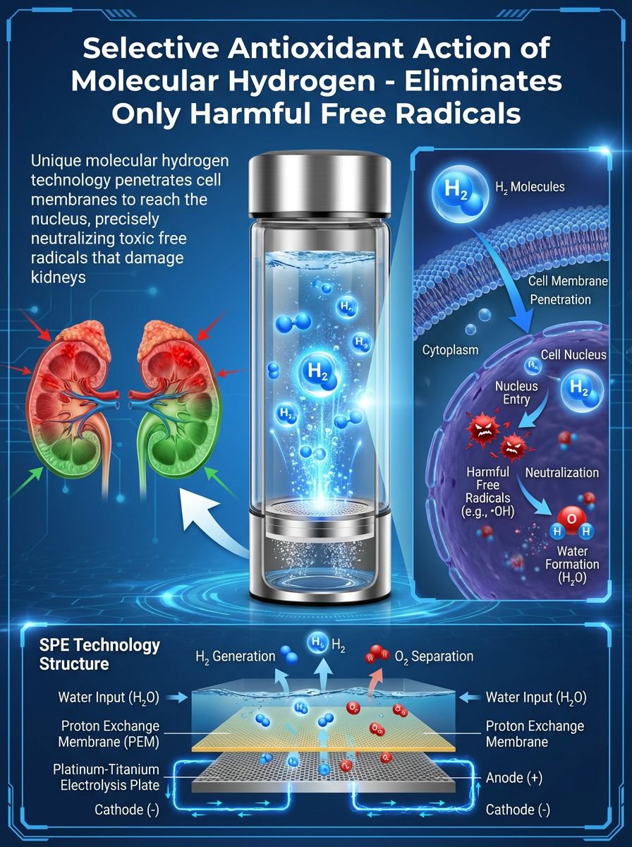 "Complete Cure for Kidney Disease" Kidney Care Hydrogen-Rich Water Cup