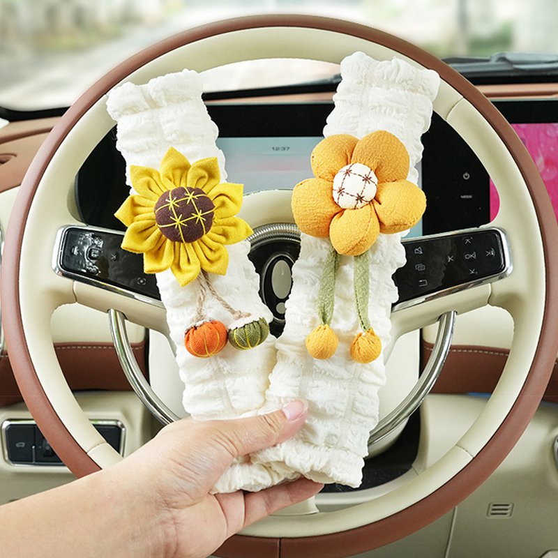 車のシートベルトショルダーカバーかわいいシュークリームです