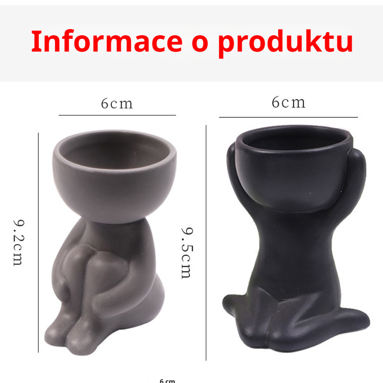 Keramický květináč ve tvaru postavy