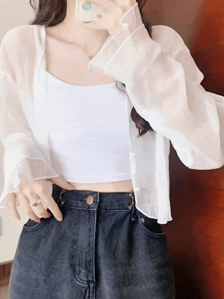 シフォンアイスシルク防晒カーディガン