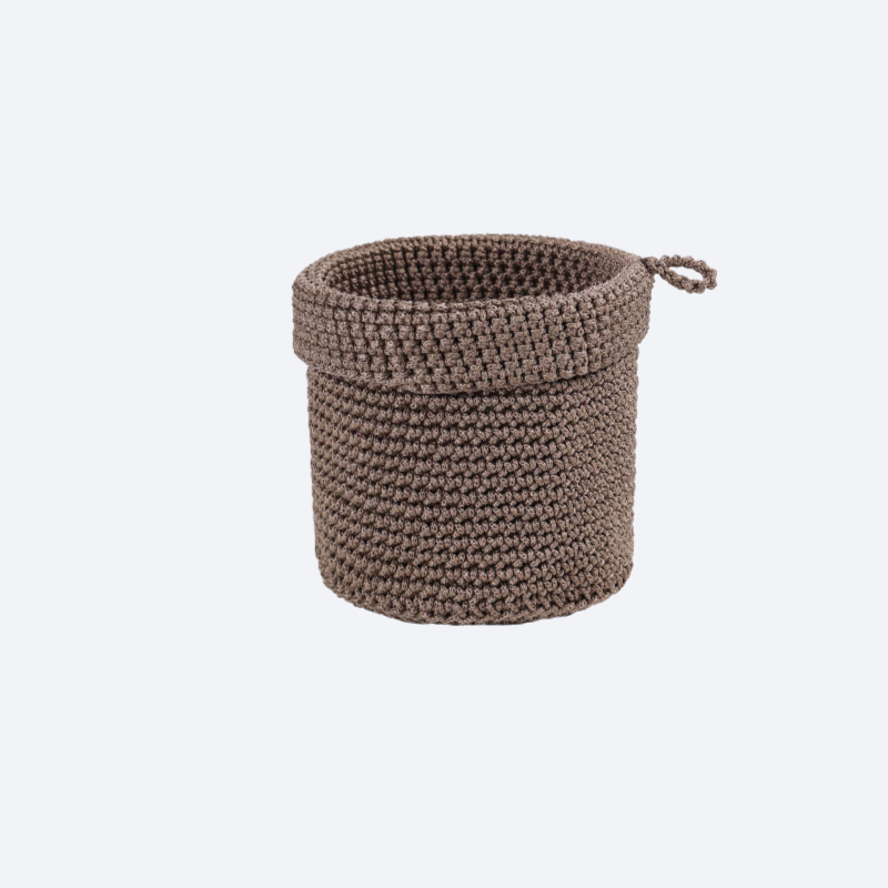 Cotton thread hand woven fabric storage basket