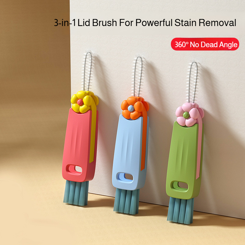 Three-in-one multifunctional flower bottle brush