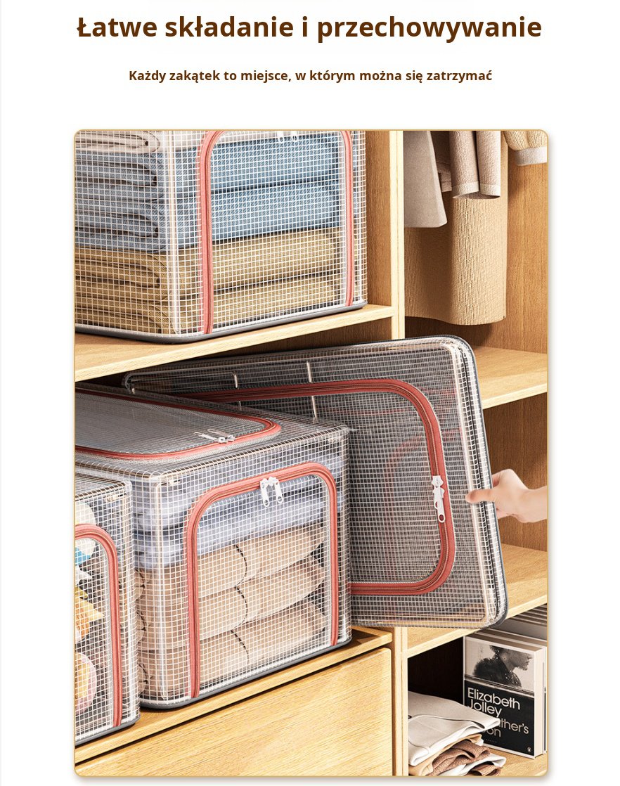 Łatwy dostęp do ubrań dzięki przezroczystemu pojemnikowi