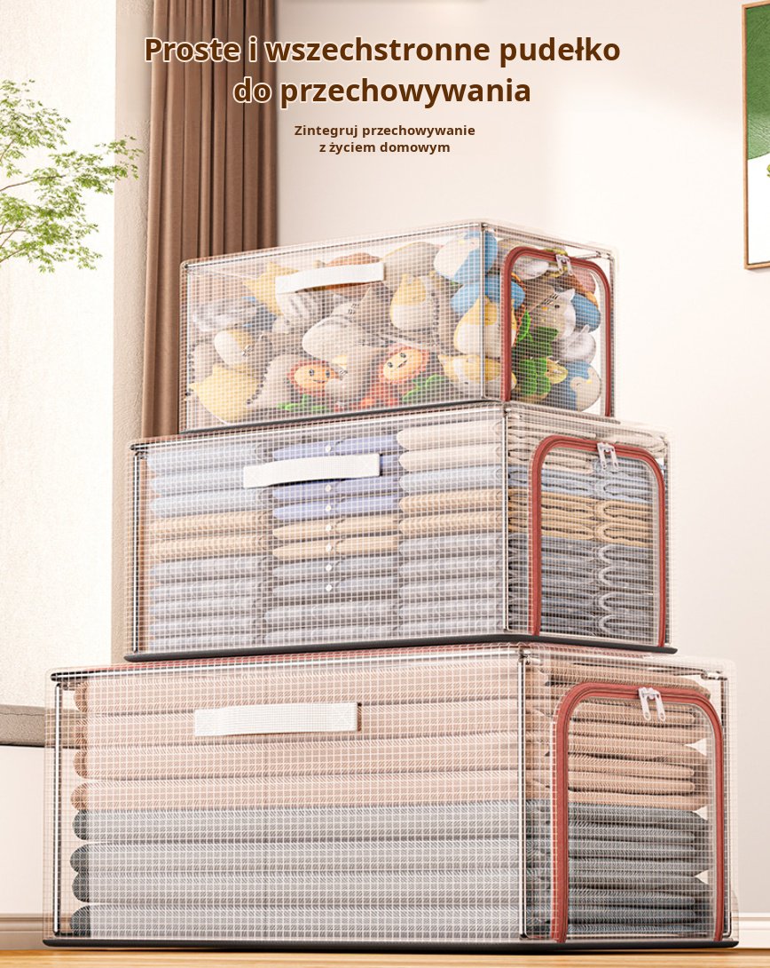 Przezroczysty pojemnik na ubrania z siatki PCV do przechowywania