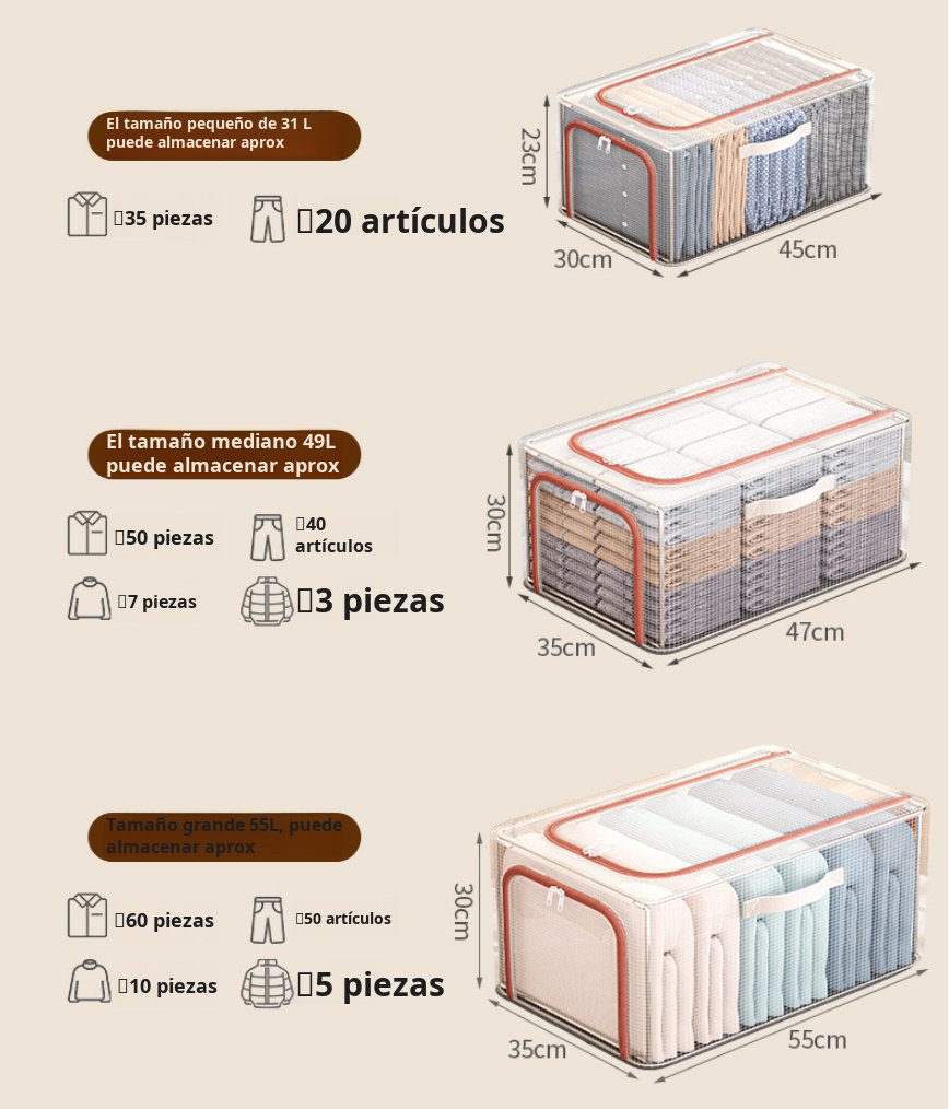 Detalle de la malla de PVC transparente de la caja