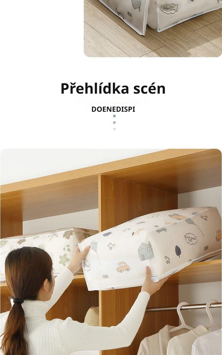 Moderní úložná taška na oblečení s pevnými uchy