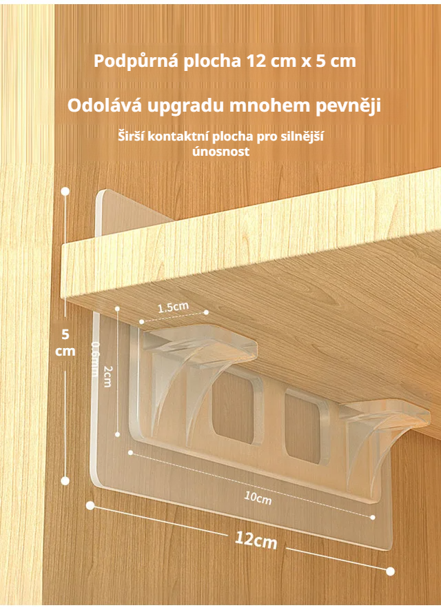 Detail bezděrového úložného držáku do skříně