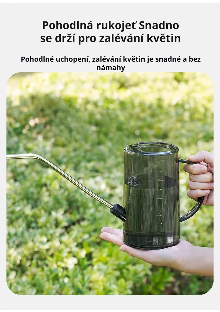 Domácí konvička z nerezové oceli na bylinky a květiny