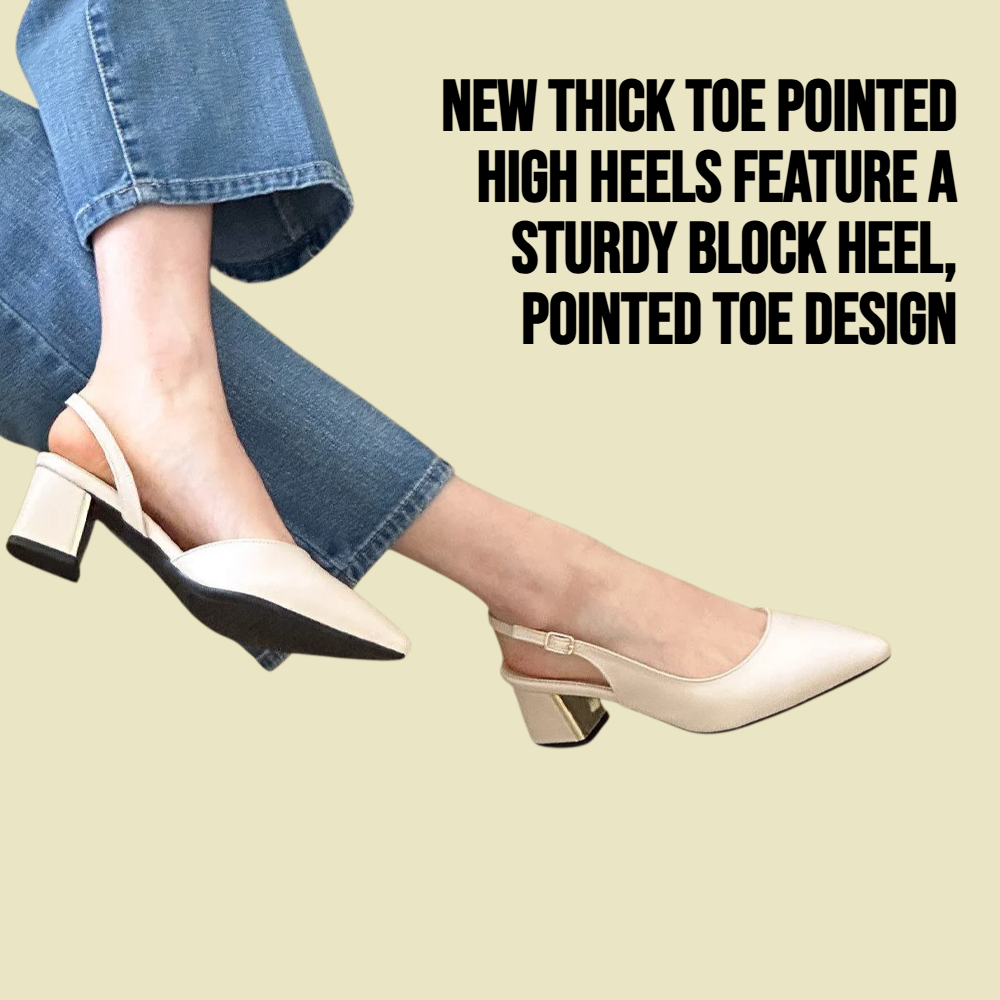 New thick toe pointed high heels