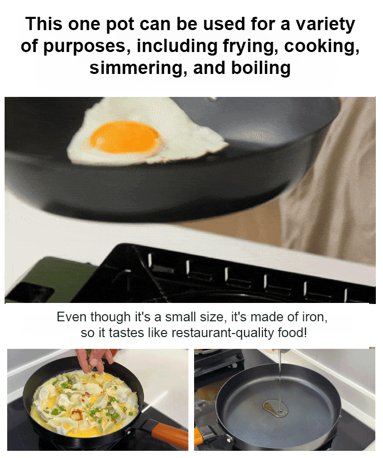 Zero-Coating Nitride Precision Iron Skillet