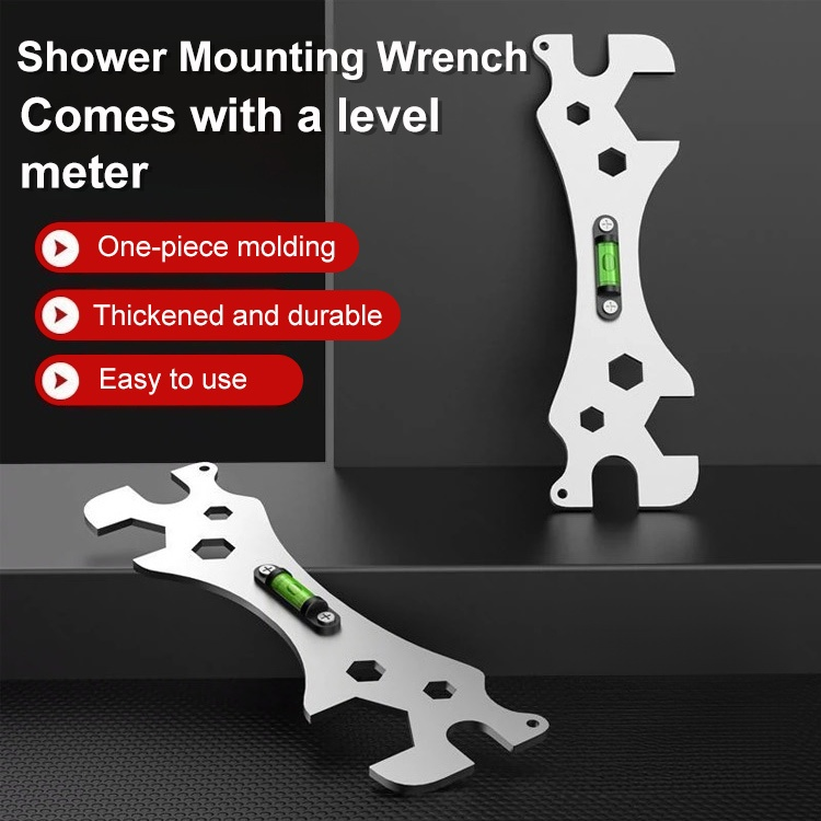 Multi-function wrench with leveling device for bathroom