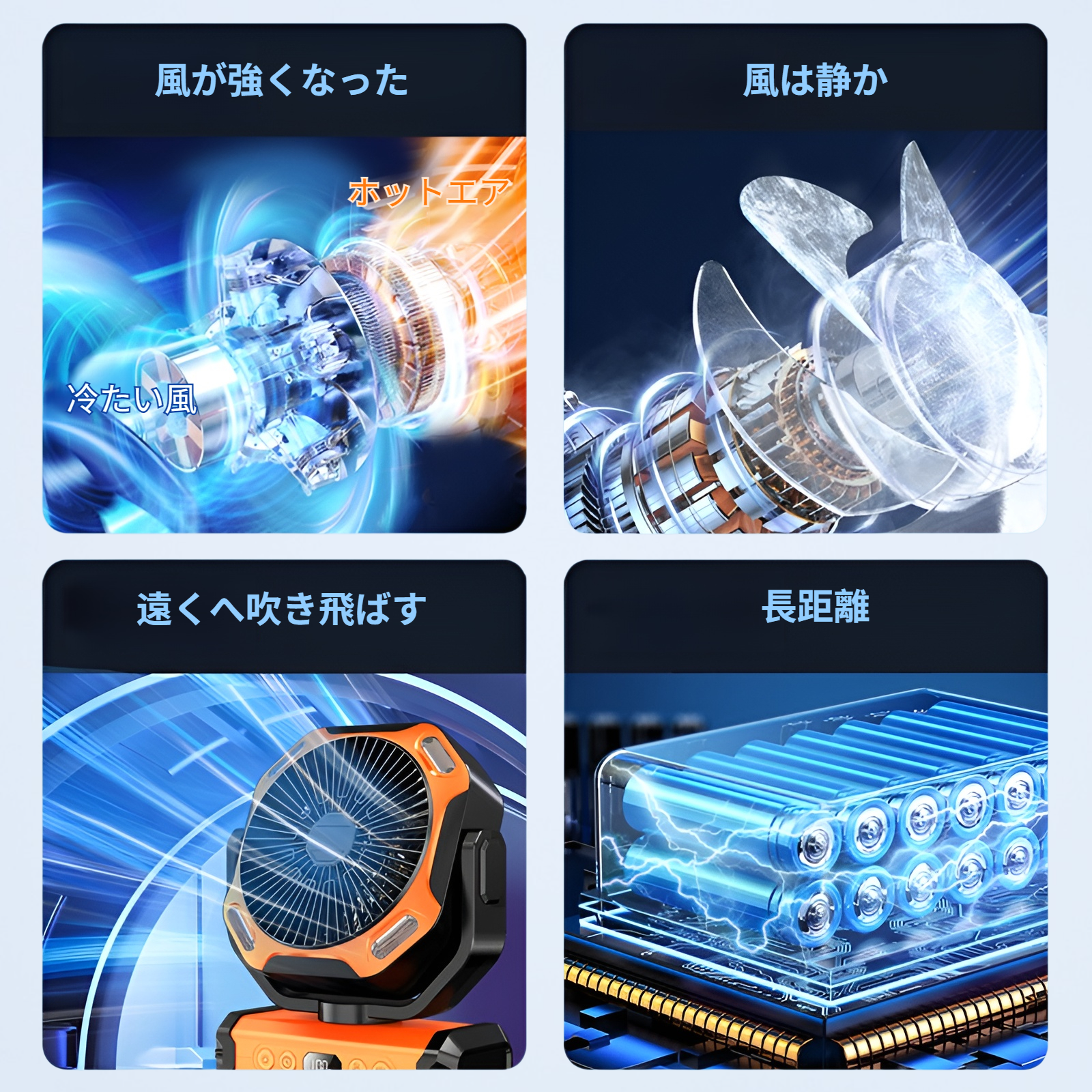 キャンプ扇風機 アウトドア扇風機