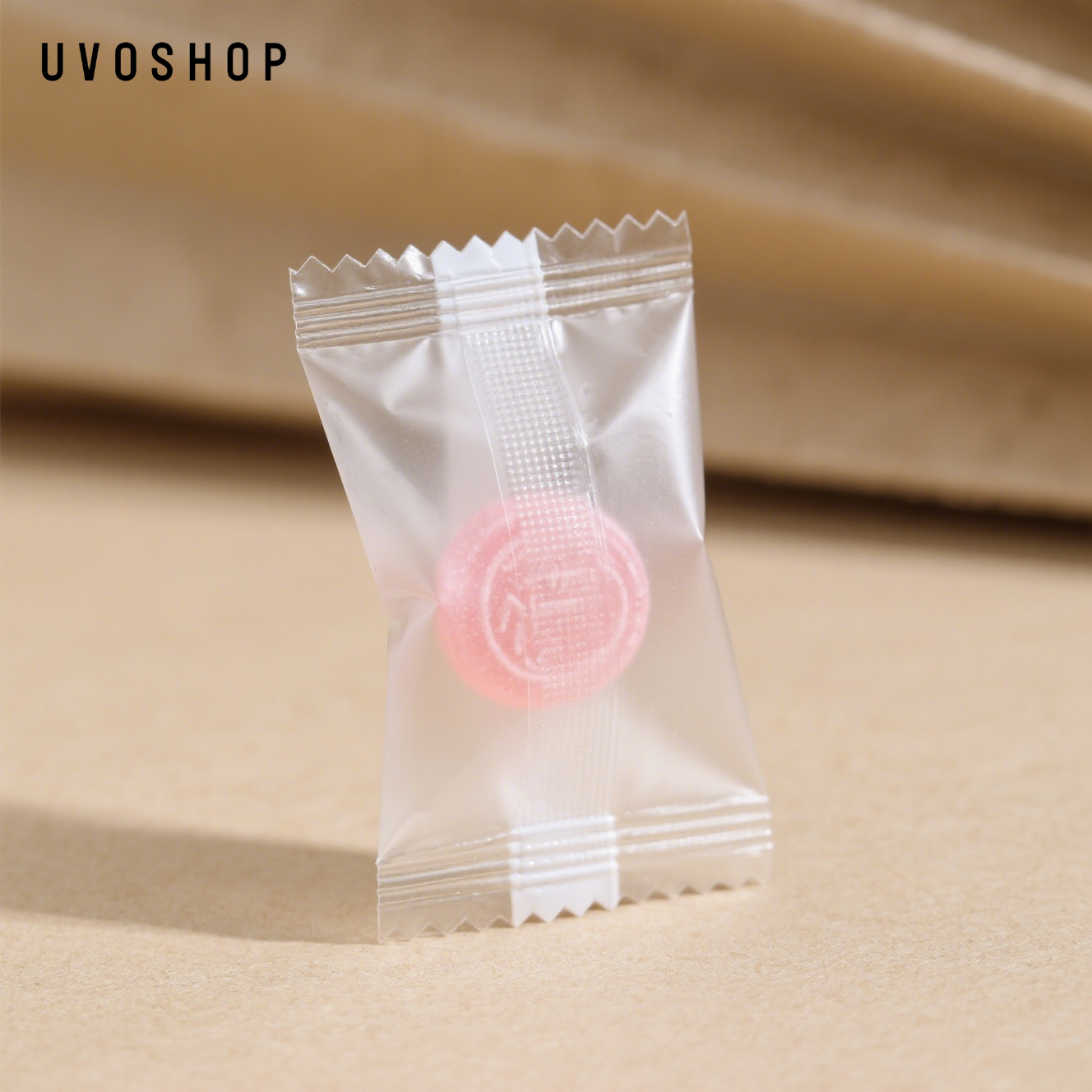 Caramelo rosa duro sabor fruta envasado individualmente（100 paquetes por unidad）