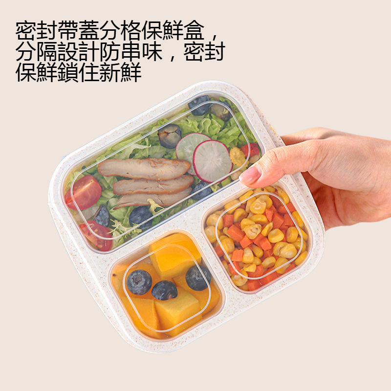 密封帶蓋分格保鮮盒