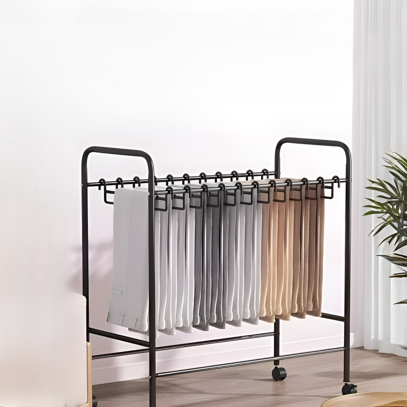 철예 바닥 바지 수납 선반 다기능 이동식 옷장 걸이 바지 스커트 바지 선반 수납 바지 선반
