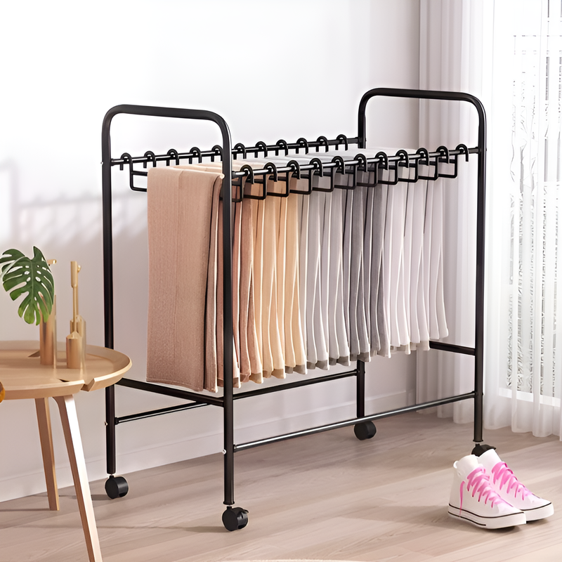 철예 바닥 바지 수납 선반 다기능 이동식 옷장 걸이 바지 스커트 바지 선반 수납 바지 선반