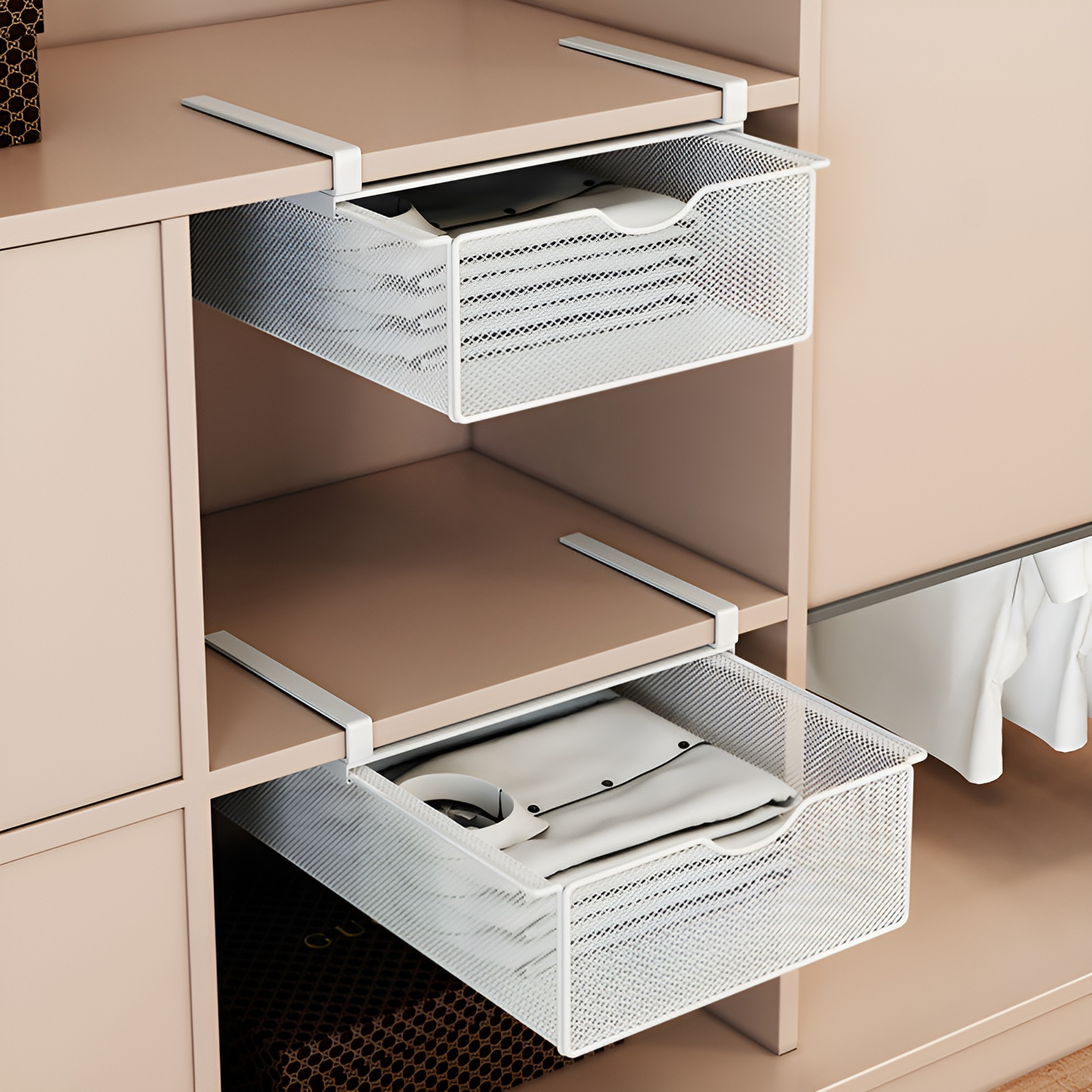 クローゼット用吊り下げ式引き出し収納ラック