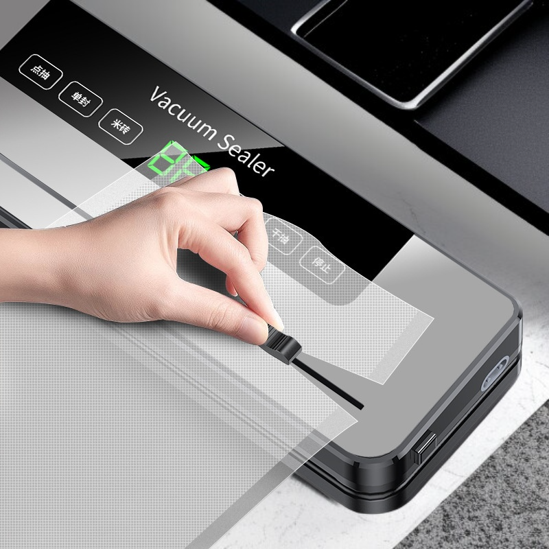 カッター付き小型家庭用自動真空シール機 食品保存真空圧縮包装機