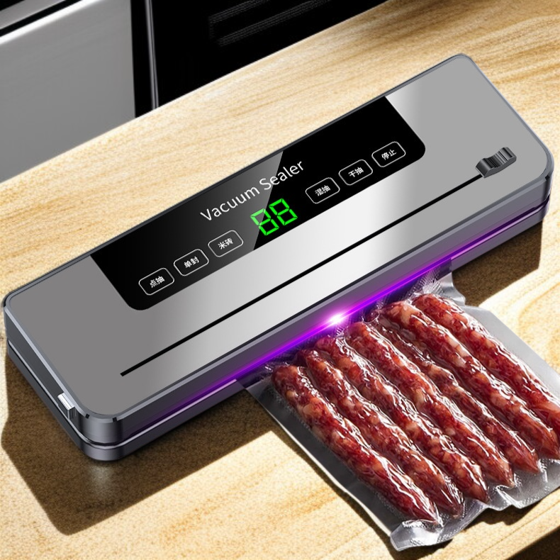 カッター付き小型家庭用自動真空シール機 食品保存真空圧縮包装機