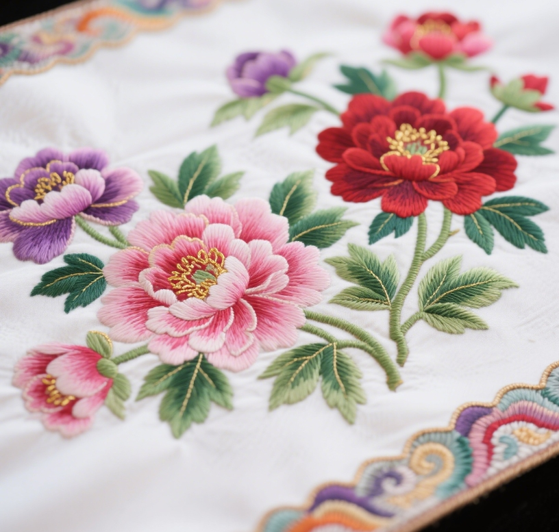 Le processus de broderie brode une variété de motifs exquis et brode le sachet à thé