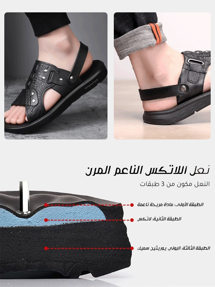 صندل رجالي عصري وكاجوال من جلد التمساح