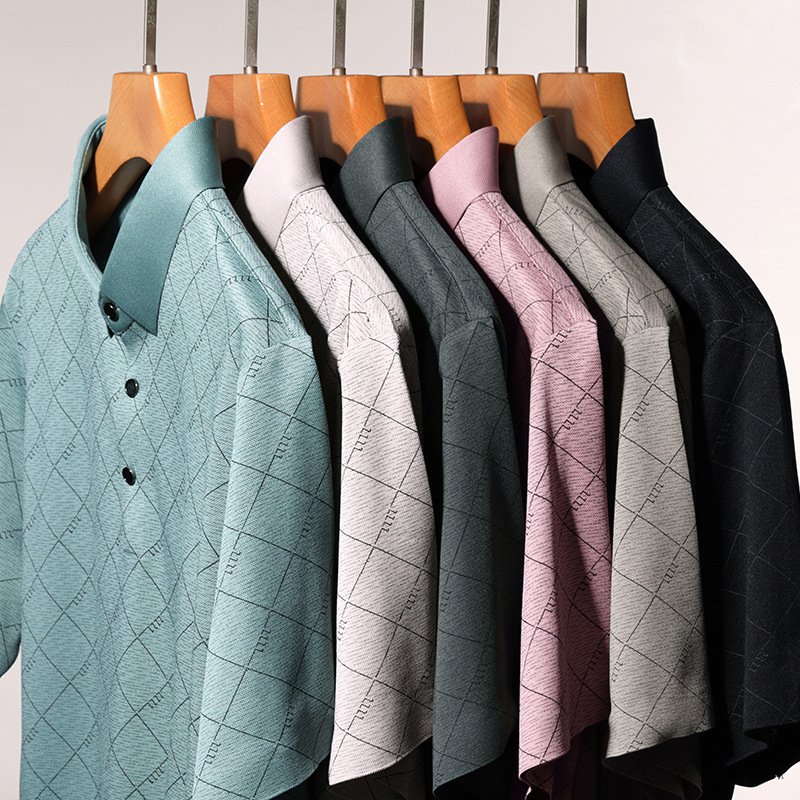 여름 남자 반팔 셔츠 속건 반팔 셔츠 아이스 얇은 반팔 셔츠 중장년 남성복 여름 셔츠