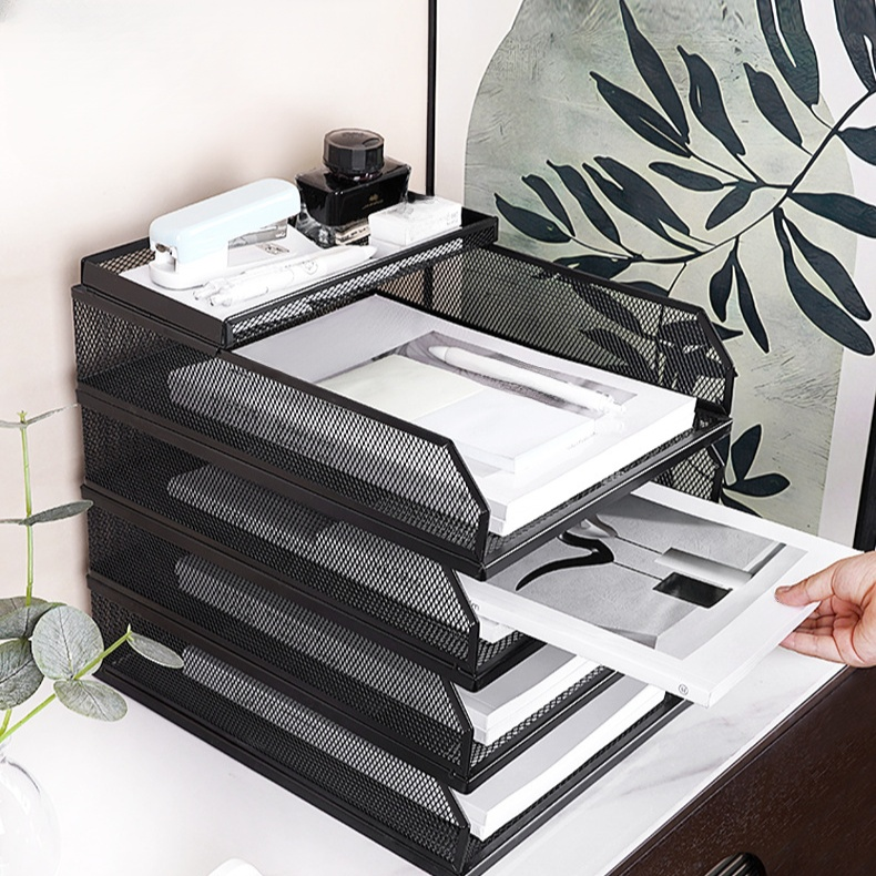 抽拉式金屬文件收納盤