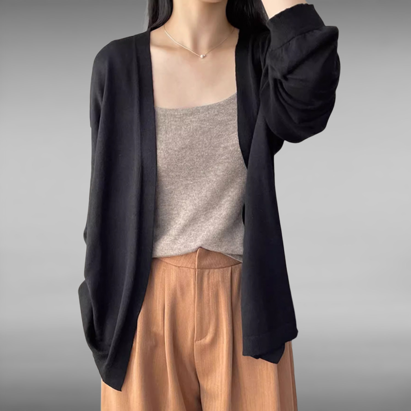 미디엄 롱 초가을 니트 가디건