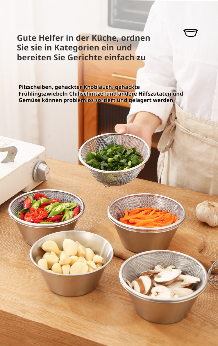 Spülmaschinenfester Abtropfkorb für Gemüse