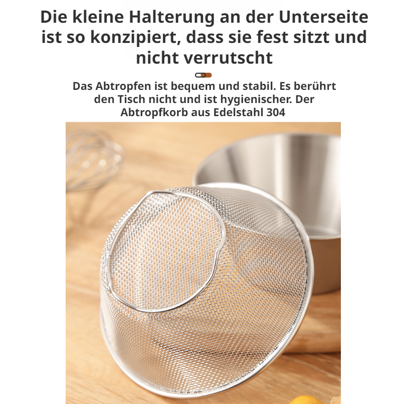 Mini 304 Edelstahl Abtropfschale Filter Obstkorb Abtropfkorb Essenszubereitungsschüssel Becken Reisw