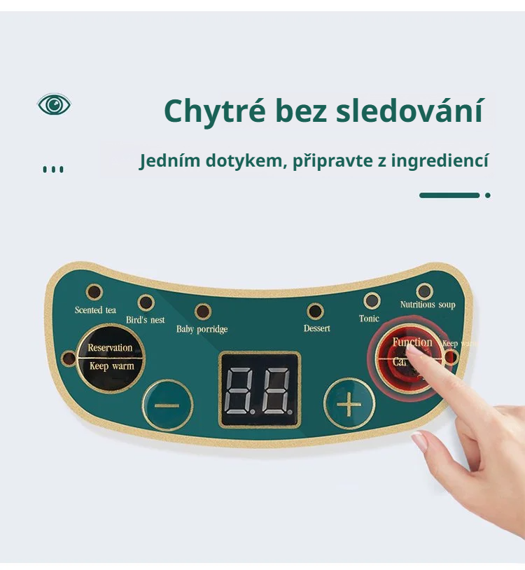 Detailní pohled na multifunkční elektrický parní hrnek