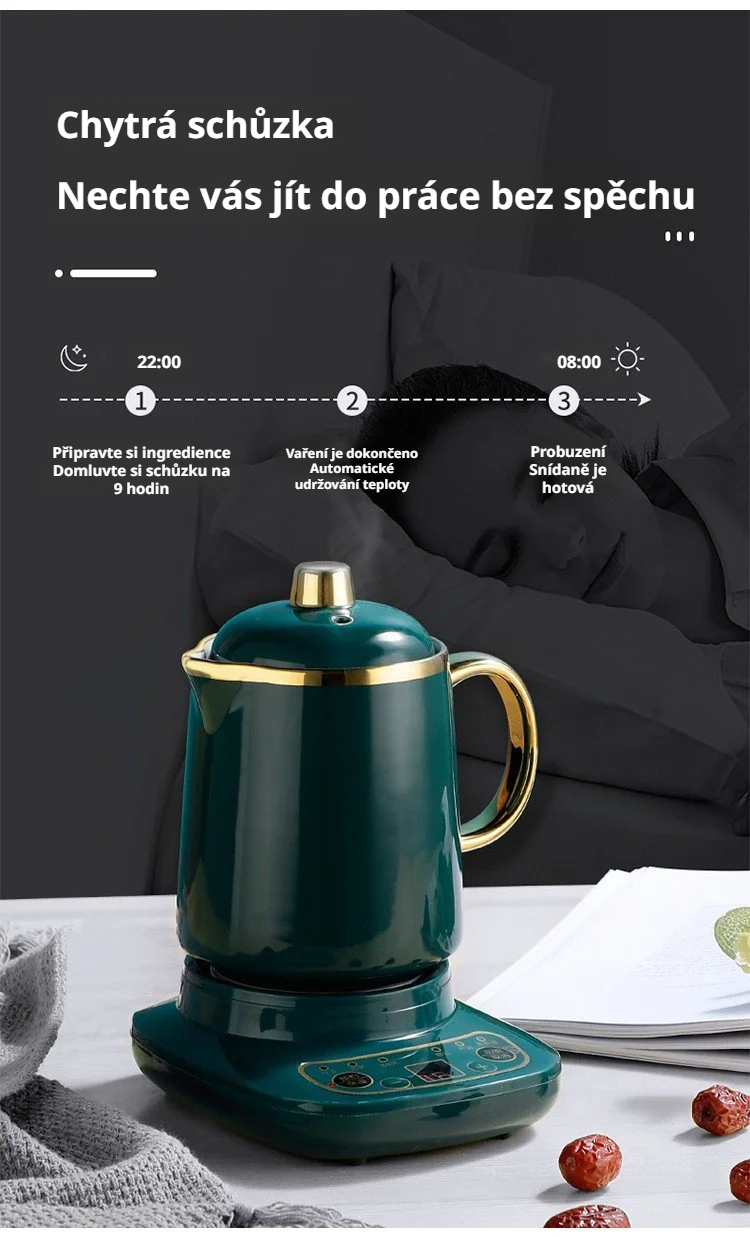 Příprava zdravé zeleniny v elektrickém hrnku na dušení