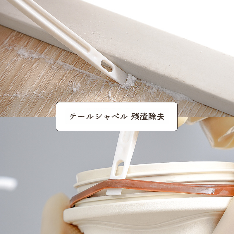 多機能クリーニングブラシで窓枠を掃除する様子