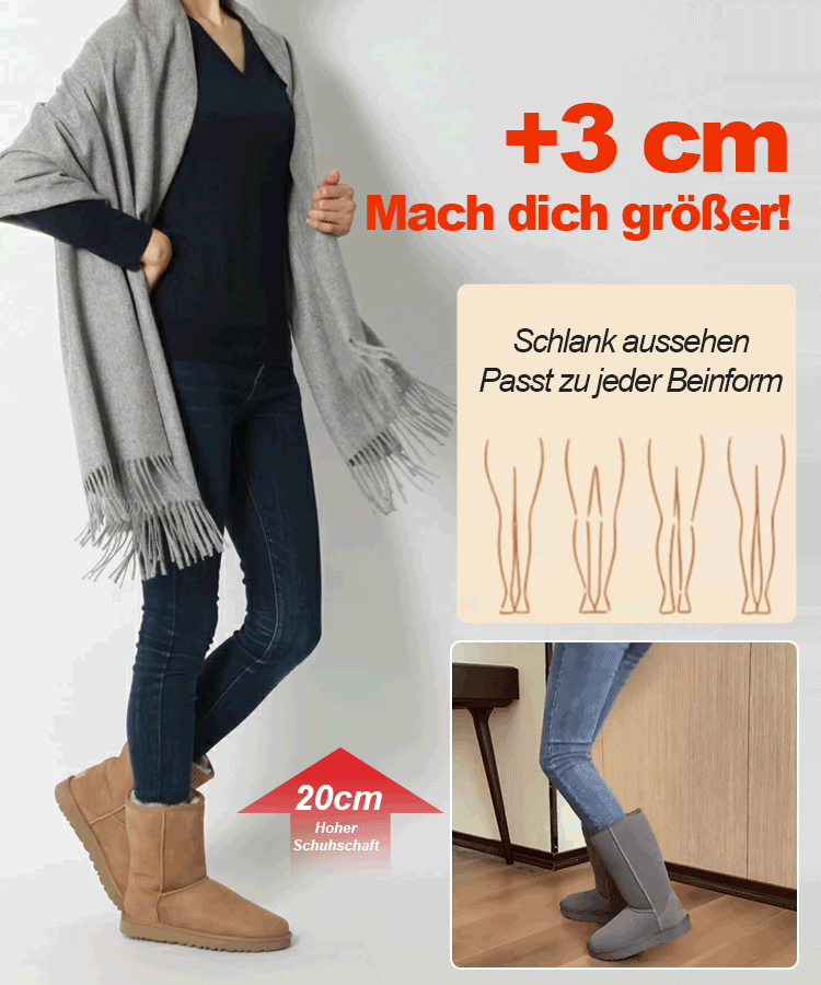 20 cm hohe, dick gefütterte, warme Schuhe
