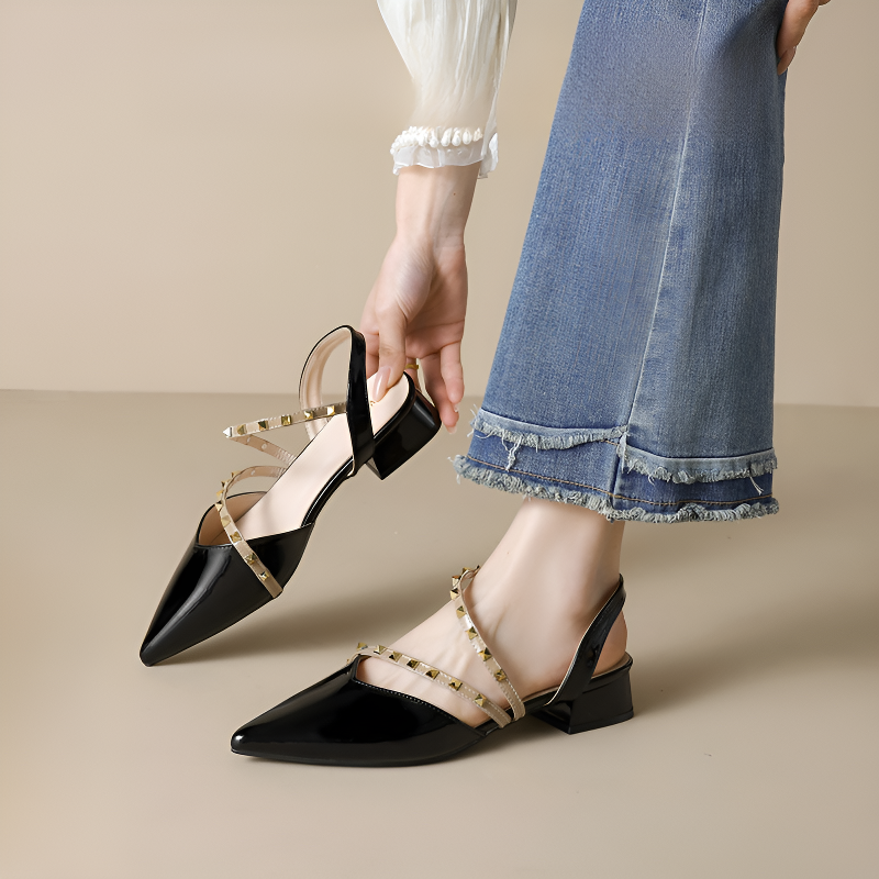 ポインテッドトゥ美脚スリングパンプス