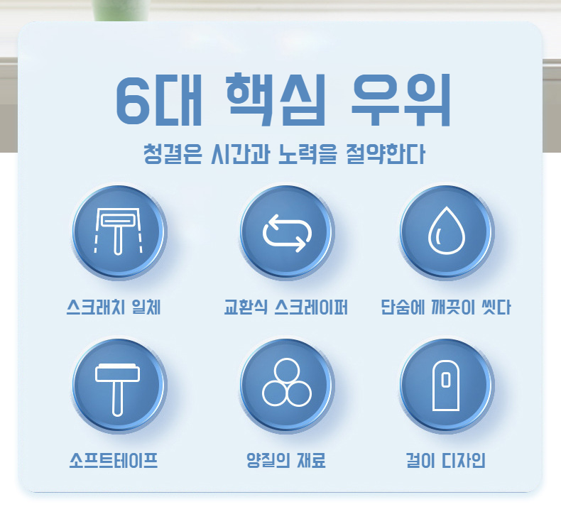 욕실 청소에 적합한 미니 스퀴지 도구