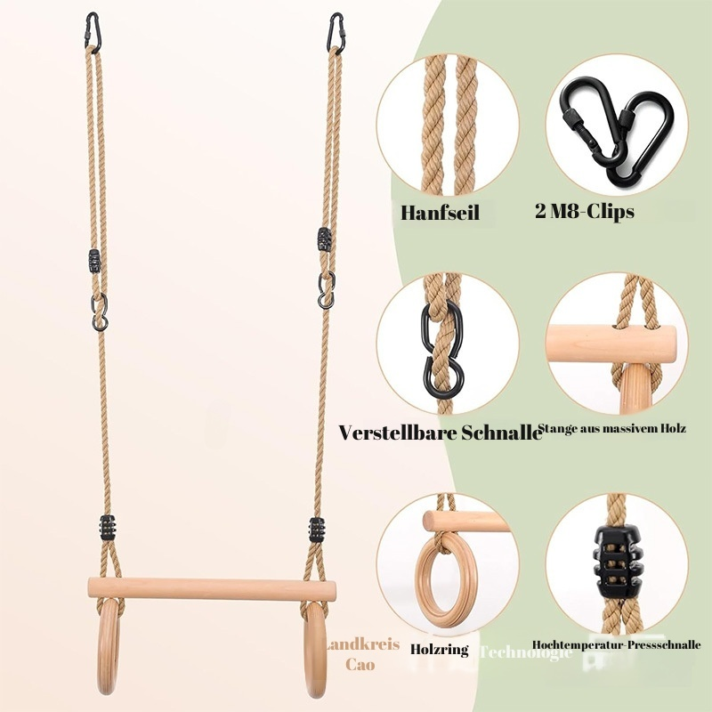 木質吊環兒童訓練家用拉環