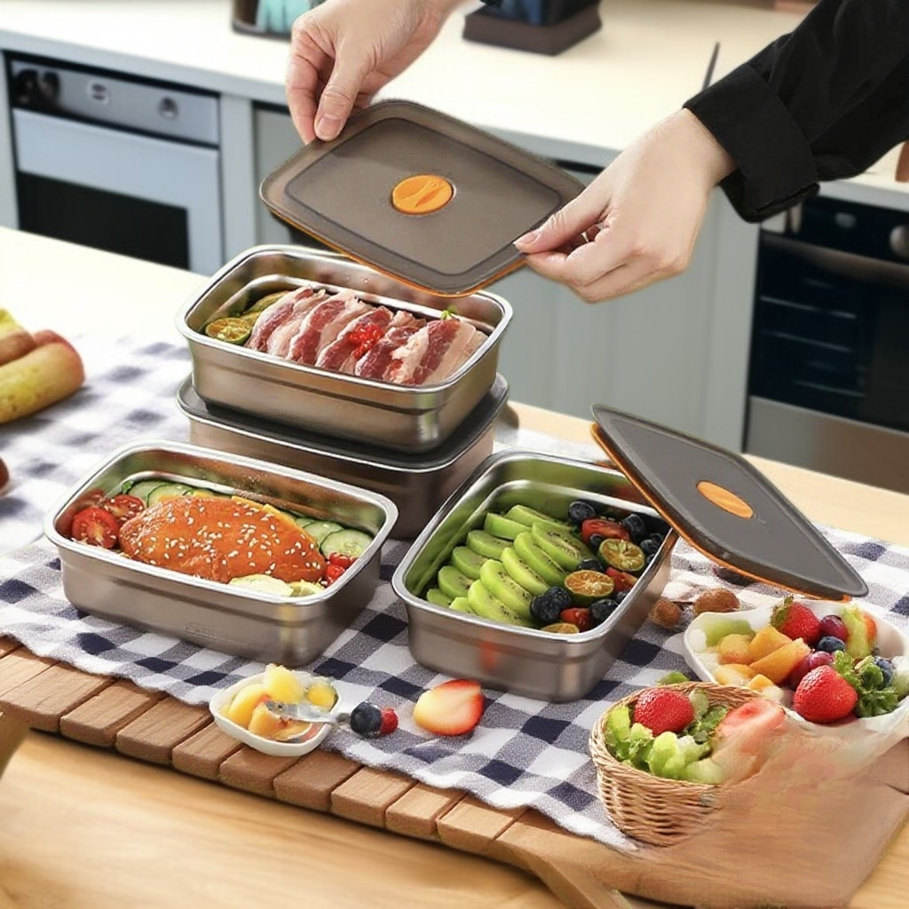 صندوق غداء من الفولاذ المقاوم للصدأ 316 المضاد للبكتيريا