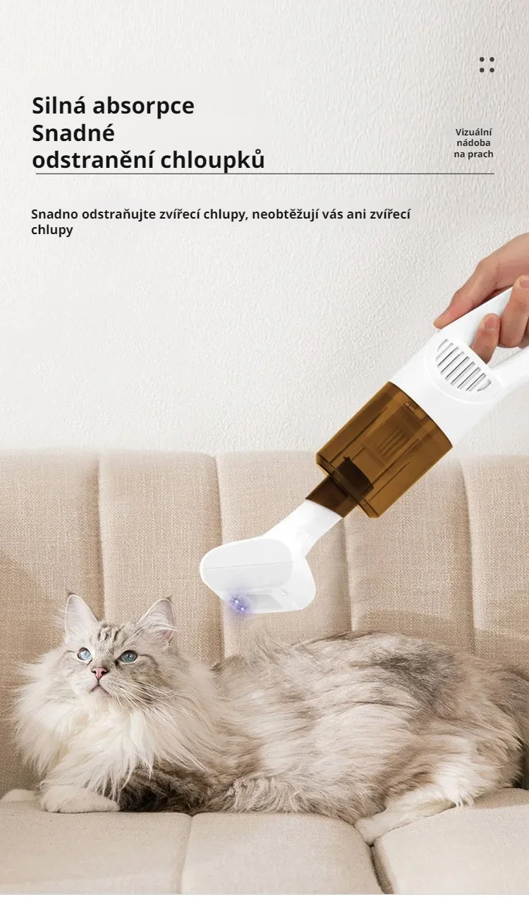 Použití vysavače na sedačce v autě