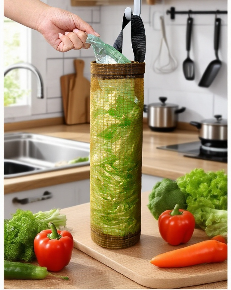 쓰레기봉투 교체가 쉬운 벽걸이 봉투 홀더