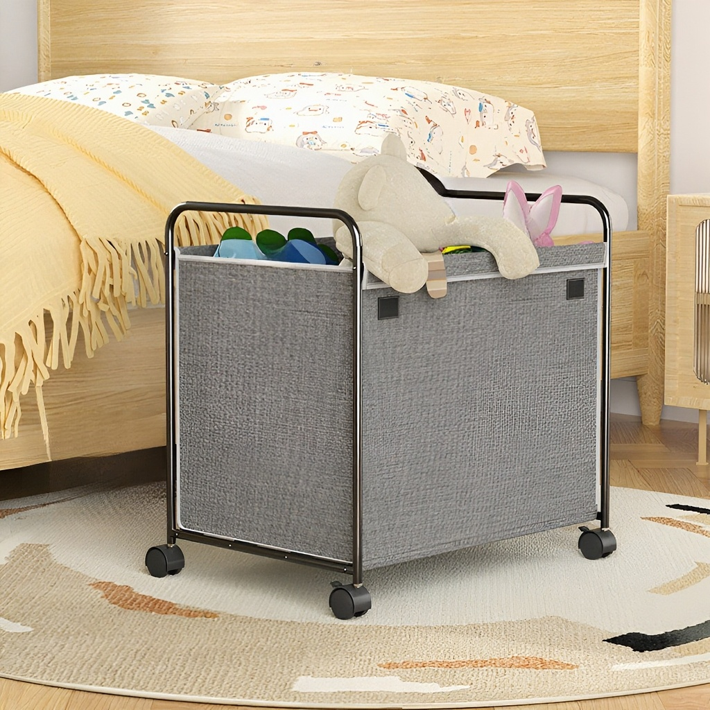 多機能可動式汚れた衣類バスケットの全体画像