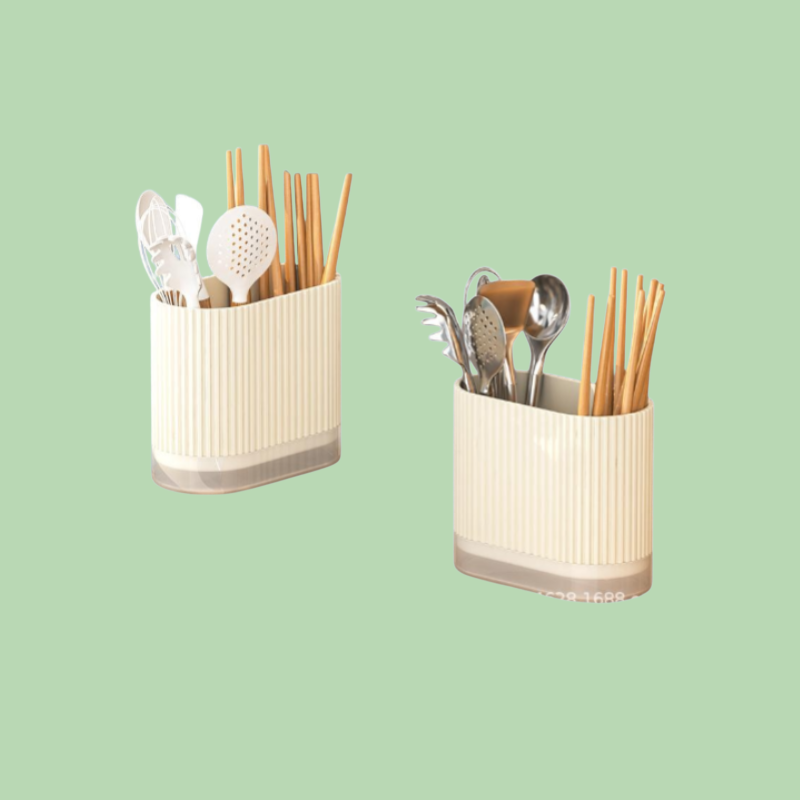 حافظة عيدان وأدوات المطبخ مع تصريف المياه