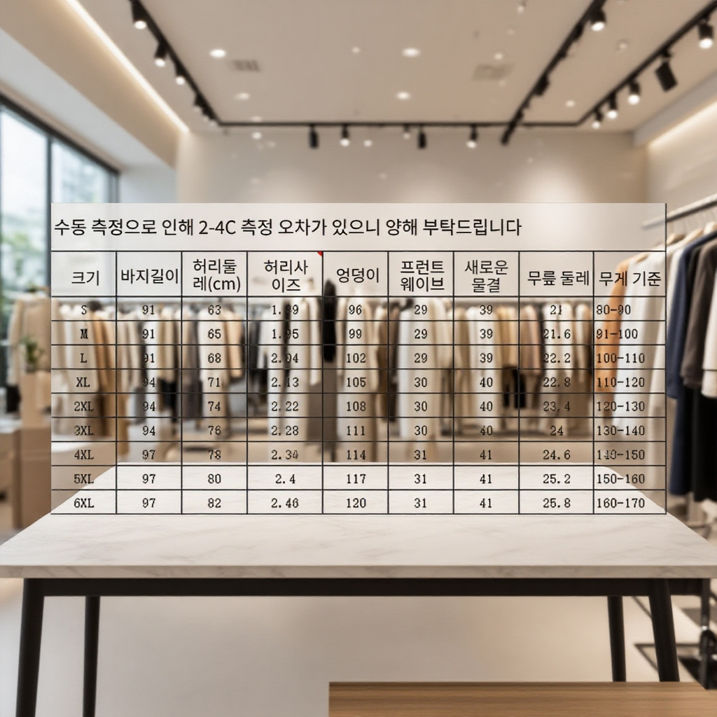 편안한 착용감의 하이웨스트 무바지