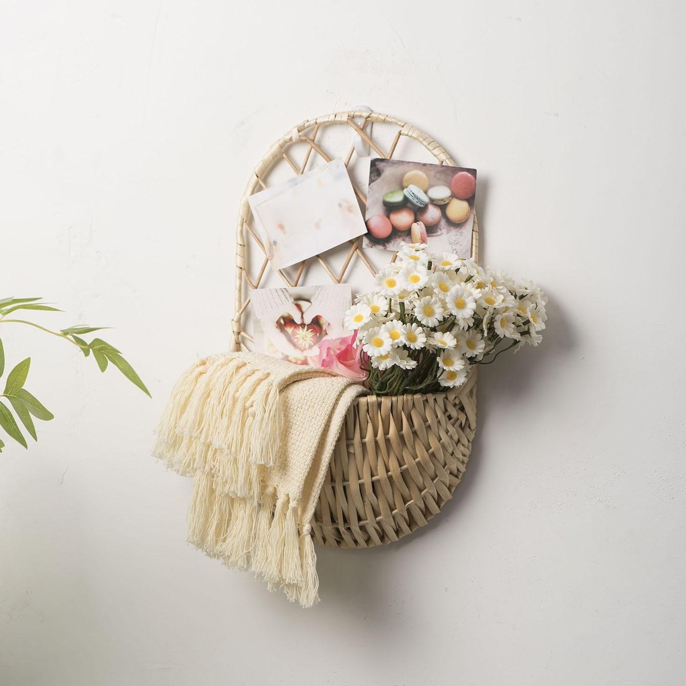 Handmade willow flower basket imitation rattan storage rack hanging rattan flower pot home gardening