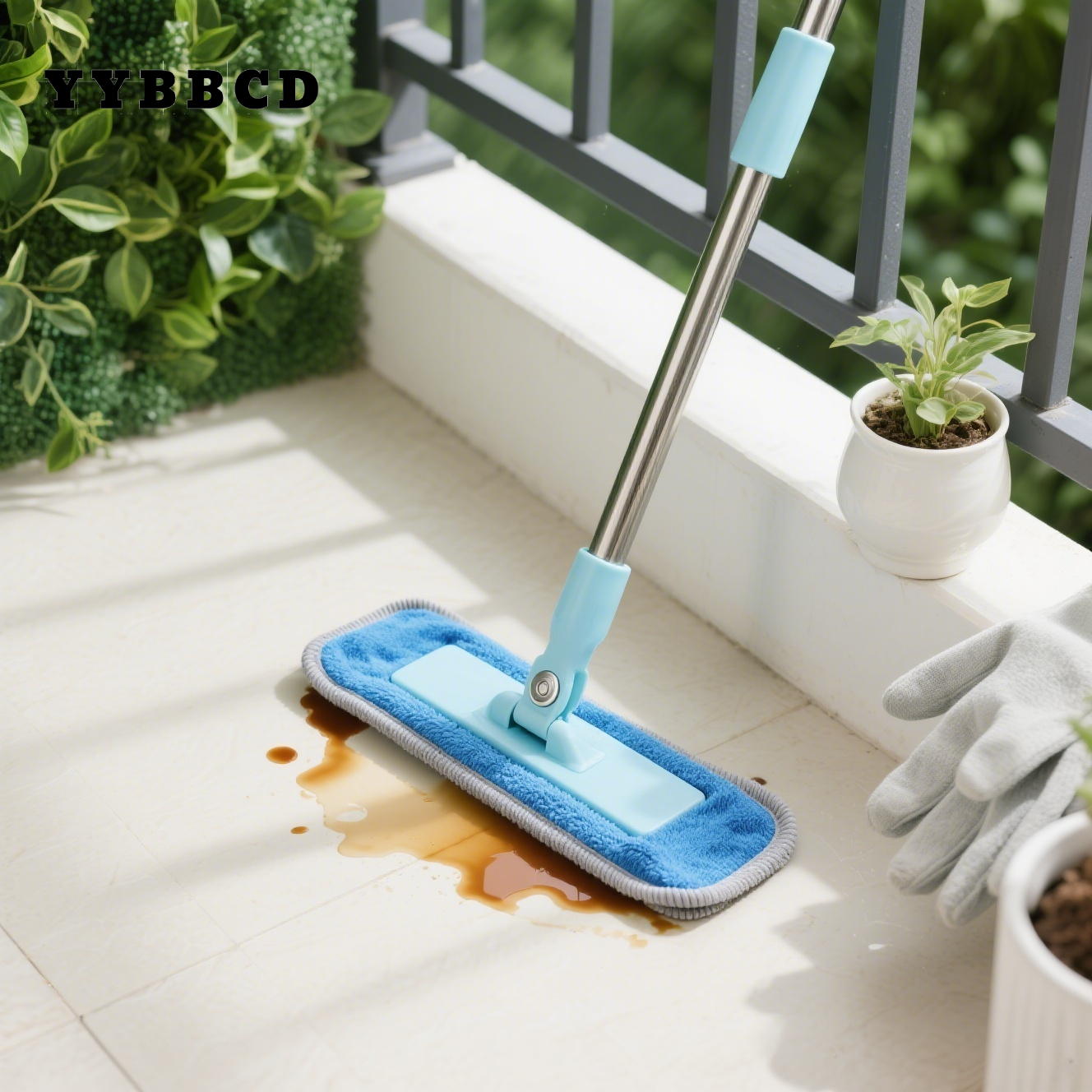 Plochý mop bez použití rukou