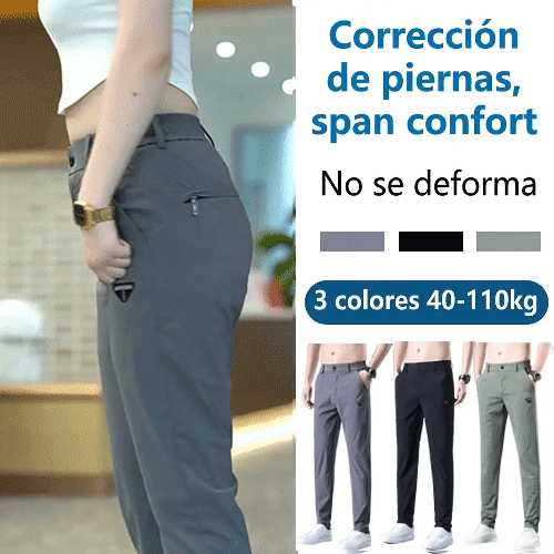Pantalones rectos elásticos