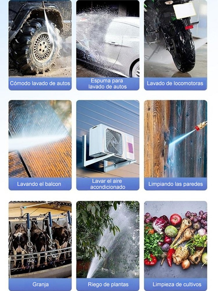 Pistola de agua de alta presión para lavado de coches eléctrica para uso doméstico