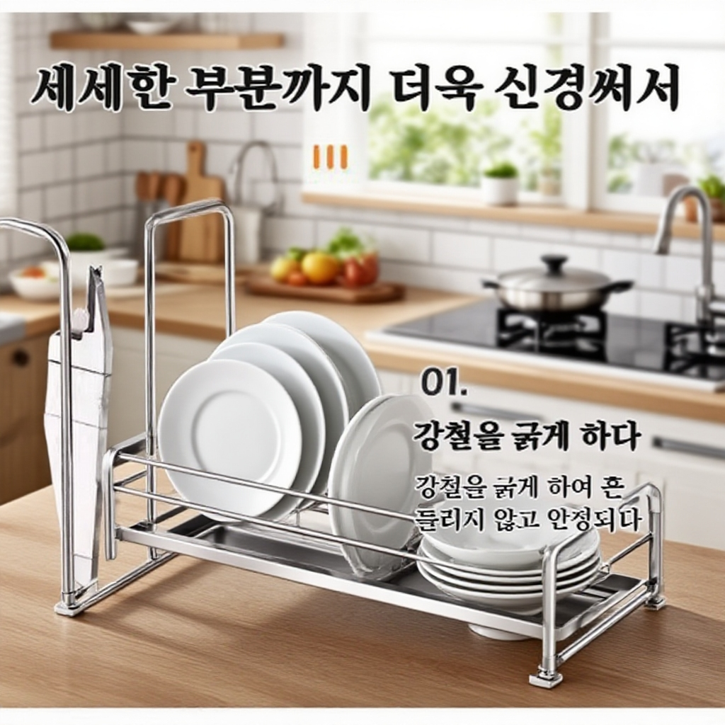 탁상 주방선반 수납선반 스텐수납접시 그릇접시 면접시 수납접시